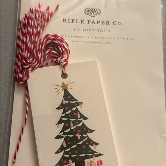 Rifle Paper Co. Festive Tree Gift Tags(3) and Festive Floral(1) w/ string - Picture 3 of 4